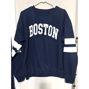 New York Popular Boston Sweatshirt Navy Blue sz XL Preppy Academic Old Money